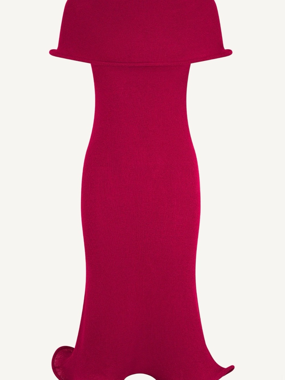 MESHKI Off-Shoulder Raspberry Knit Bodycon Dress - Picture 4 of 6